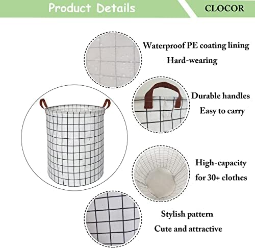 CLOCOR Collapsible Round Laundry Hamper/Large Storage Basket/Room Decor - Image 6