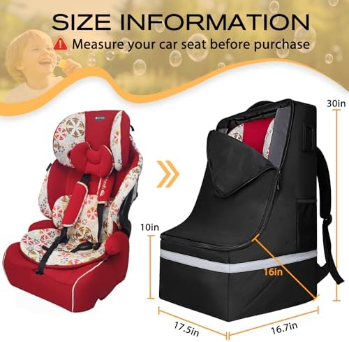LARIPOP Car Seat Travel Bag for Airplane, Universal Gate Check Car Seat Bag - Image 2
