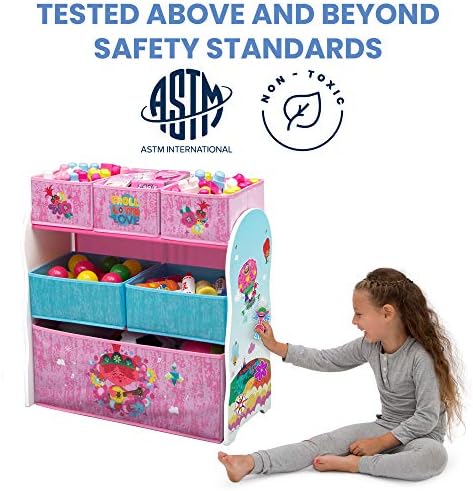 Delta Children Design and Store 6 Bin Toy Storage Organizer, Trolls World Tour - Image 4