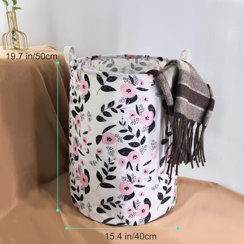 Mziart Cute Laundry Basket, Large Floral Laundry Hamper - Image 2