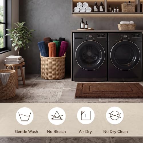 GRANNY SAYS Brown Bathroom Rug 24" x 16", Non-Slip Microfiber Bath Mat - Image 6