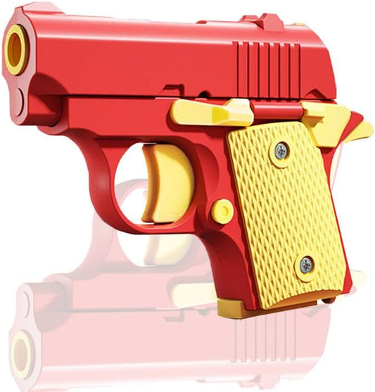 Easter Basket Stuffers,1911 3D Printed Small Pistol Toys, Stress Relief Pistol Toys for Adults, Suitable for Relieving ADHD, Anxiety,Easter Fillers Easter Gifts for Boys(Red&Yellow)