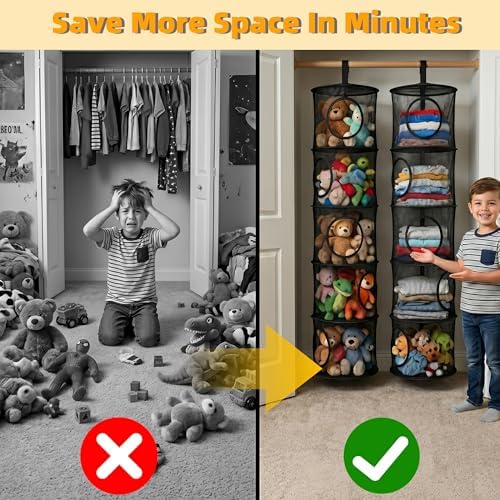 Hanging Stuffed Animal Storage Hammock Net 5 Tiers - Image 6