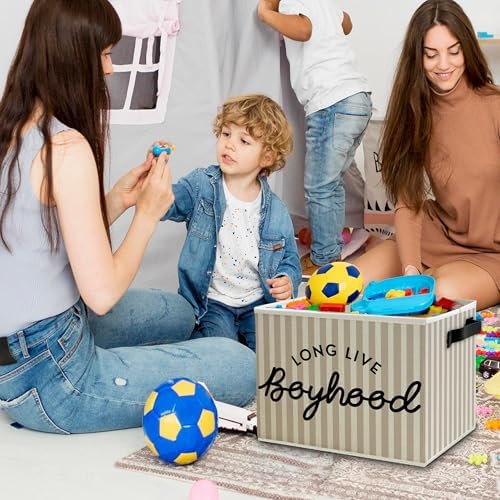 Black Long Live Boyhood Boys Storage Bins Box - Image 2