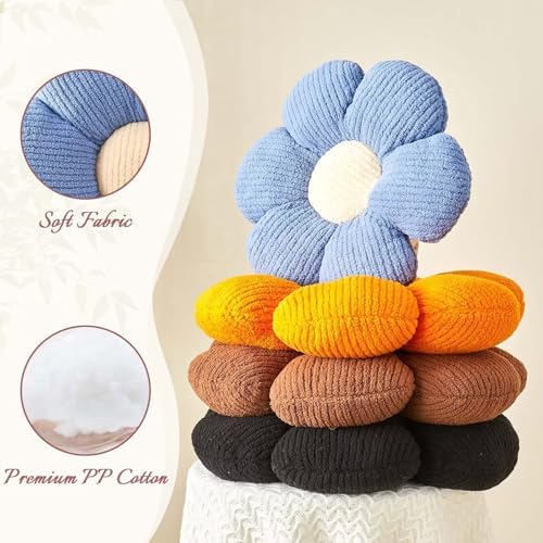 Kcvvcr Flower Throw Pillow, Soft Brown 14.9" Shaped Floor Pillow - Image 4