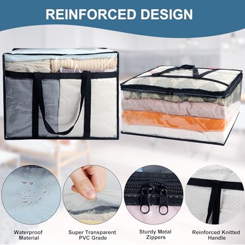 6Pack Clear Blanket Storage Bags Comforter Clothes Storage Moving Bag - Image 6