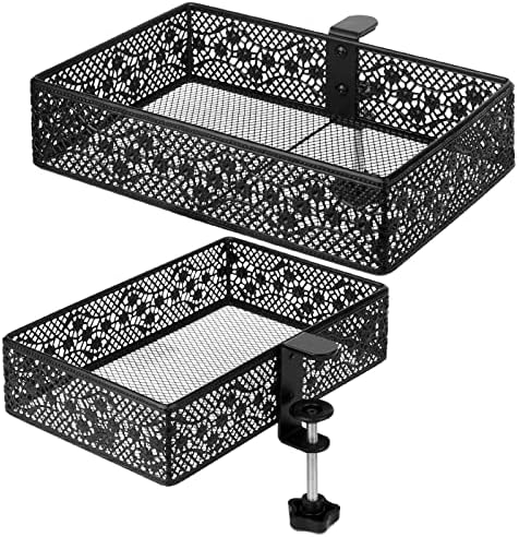 Under Desk Drawer, Clamp on Desk Organizer Under Table Hanging Desk Storage by Aurynns