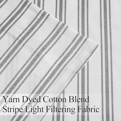 ZJDECOR Cotton Blended Beige Striped Kitchen Tier Curtains - Image 4