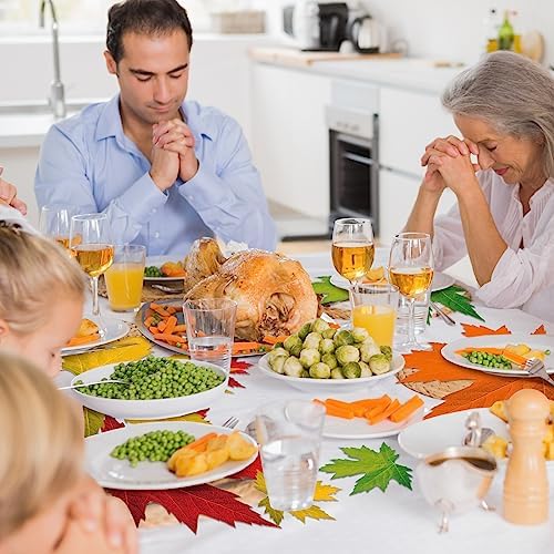 Geosar 200 Pcs Fall Harvest Leaf Disposable Paper Placemats Set - Image 5