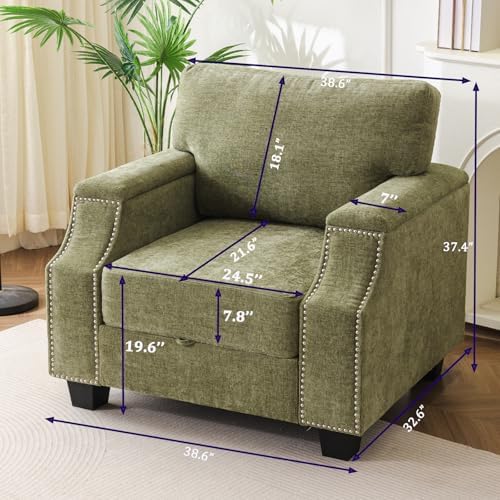 38'' Oversized Accent Chair Set of 2, Armrest Organizer - Image 2