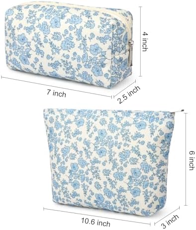 SOIDRAM 2 Pcs Makeup Bag Large Cosmetic Bag Toiletry Bag Makeup Pouch Travel - Image 4