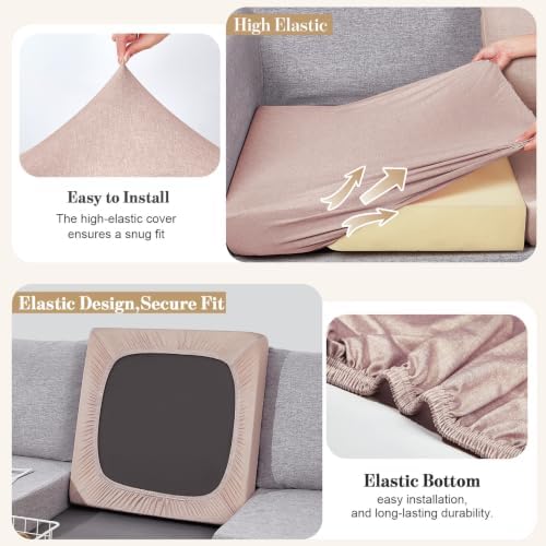 8Pcs Patio Cushion Covers Stretch Outdoor Furniture Protector Slipcovers - Image 4