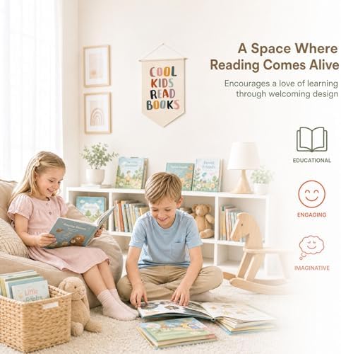 Reading Banner for Classroom Wall Decor, Cool Kids Read Books Sign, Book Nook - Image 7