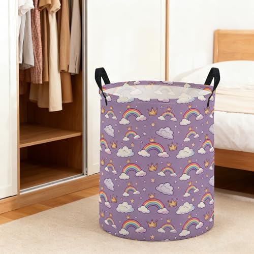 ESSME Kids Laundry Basket, Rainbow Hamper Collapsible Canvas Waterproof Storage - Image 6