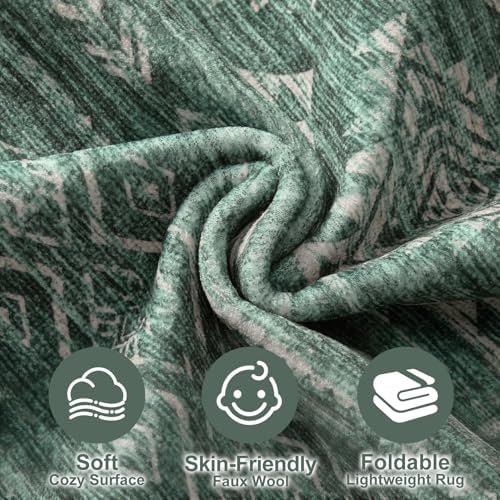 Nakagishi Area Rugs 9x12 Living Room: Washable Boho Large Neutral Modern Soft - Image 3