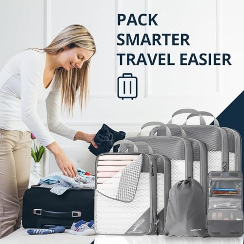 Compression Packing Cubes 8 Set, Compressible Space-Saving Packing Cubes - Image 7