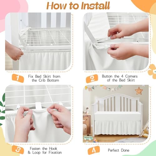 SiinvdaBZX 2-Piece Set Ruffled Crib Skirt & Crib Sheet, Sage Green - Image 3
