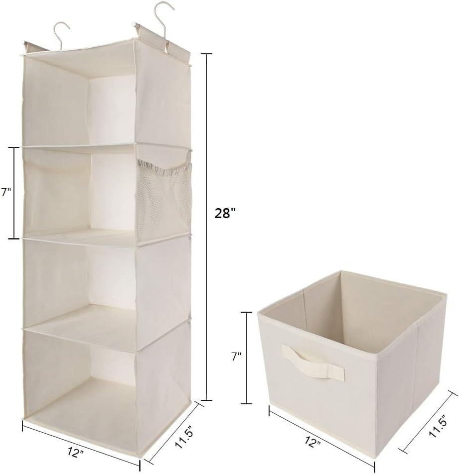 MAX Houser 4-Shelf Hanging Closet Organizer, Space Saver, Cloth Hanging Shelves - Image 3