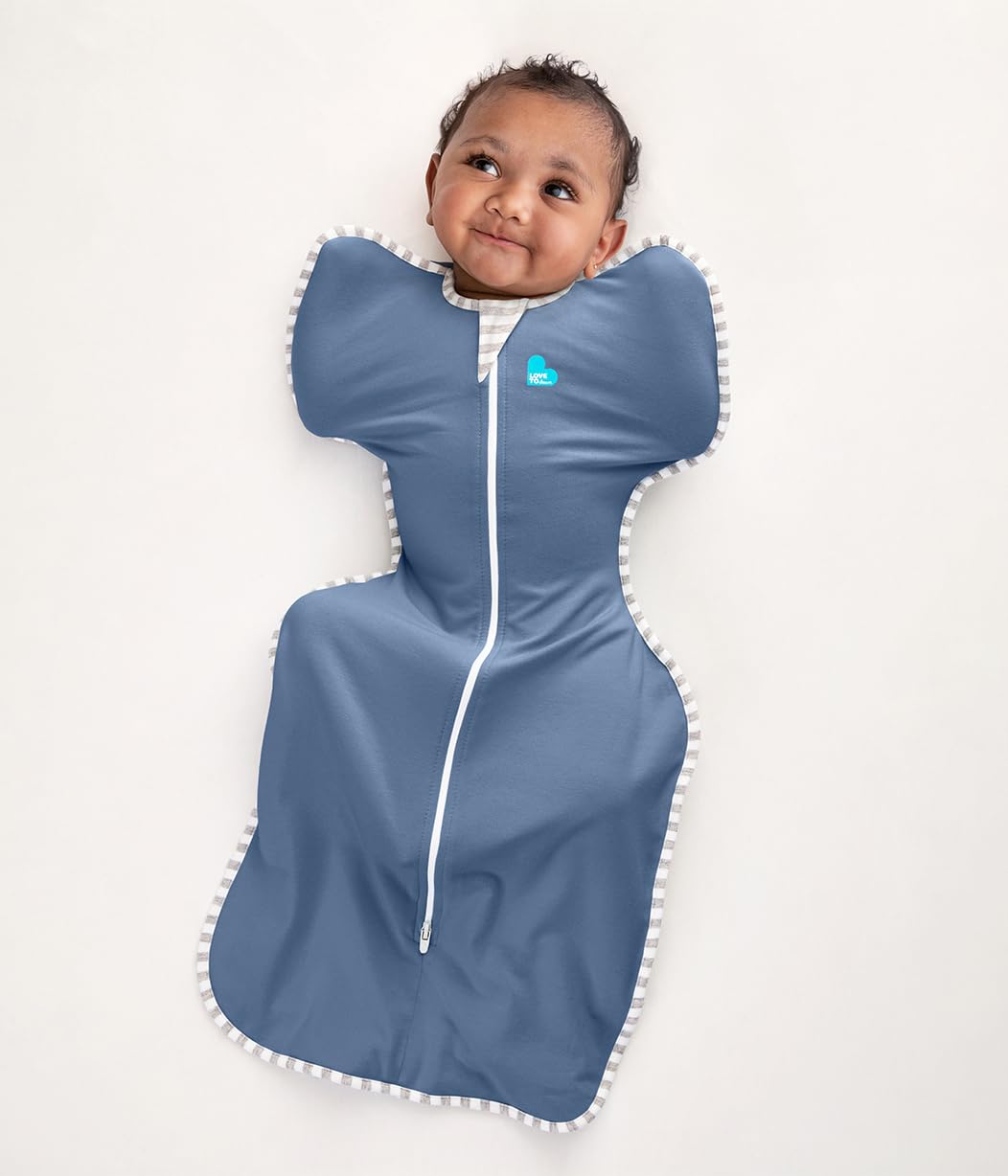 Love to Dream Swaddle UP, Baby Sleep Sack, Self-Soothing Swaddles for Newborns, Improves Sleep, Snug Fit Helps Calm Startle Reflex, New Born Essentials for Baby, 8-13lb, Denim