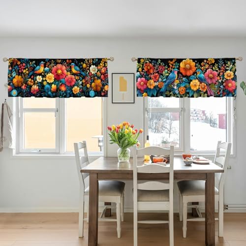 Floral Mexican Bird Curtain Valance - Image 5
