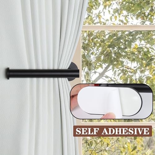 Groleca Adhesive Curtain Holdbacks No Drill Curtain Tiebacks, 6 Pack - Image 2