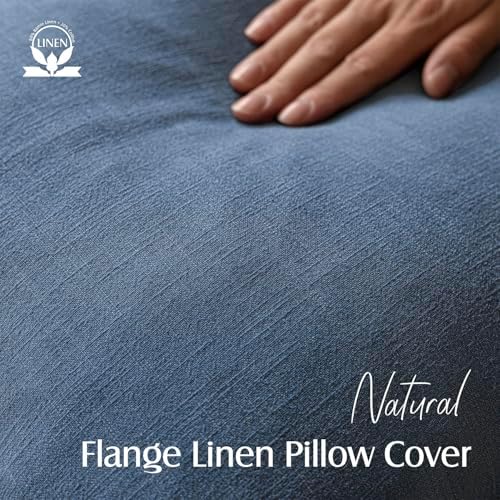Foindtower Decorative Linen Lumbar Throw Pillow Covers 12x20 Inch Dark Blue - Image 2