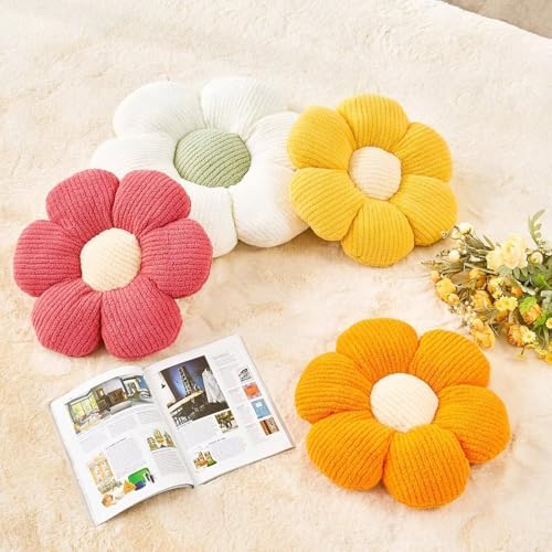 Kcvvcr Flower Throw Pillow, Soft Peach Pink 19.6" Shaped Floor Pillow - Image 3