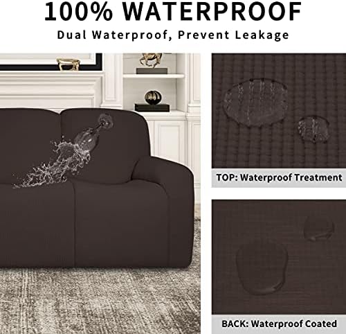 Easy-Going 100% Dual Waterproof Recliner Loveseat Cover, 6-Pieces Stretch - Image 3