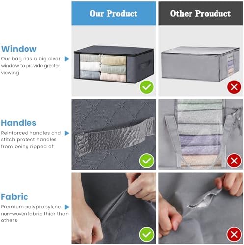 HomeHacks 8-Pack Clothes Organizer Storage Bags, 35L Storage Bins - Image 4