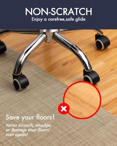 BARoyal Office Chair Mat for Hardwood Floor Under Desk Computer Rolling Chair - Image 2