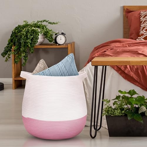 Large Cotton Rope Basket, Woven Storage Basket - Image 4
