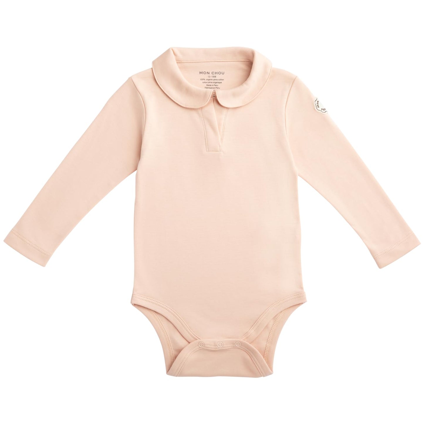 MON CHOU Premium Long Sleeve Bodysuit - Luxuriously Soft, 100% Pima Cotton Baby Bodysuit with Collar - Organic Cotton Baby Clothes (Bloom, 18-24 Months)