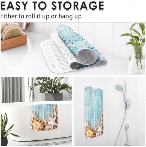 Bath Mat for Tub, Seashells Summer, 40 X 16 Inch, for Bathtub - Image 5