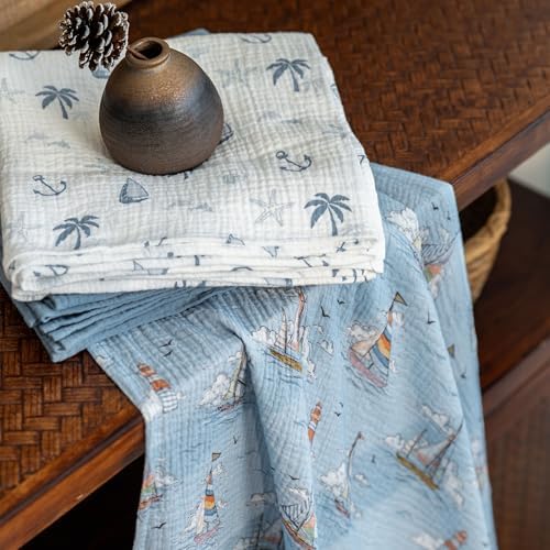 Muslin Swaddle Blankets for Newborn, 3 Pack Breathable Soft Receiving Blanket - Image 4