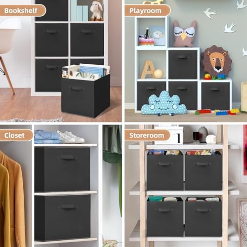 STORAGE MANIAC Storage Cubes, 13 Inch 8 Pack Collapsible Fabric Shelf Bins - Image 5