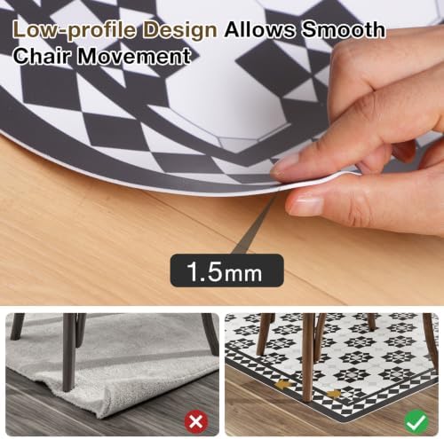 4' x 6' Upgraded Waterproof Rug-Look Floor Mat, Plastic Floor Protector - Image 4