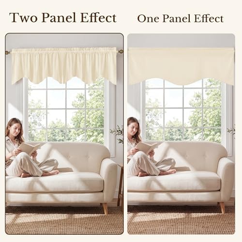 StangH Ivory White Valance for Windows 52x18 Inch, 1 Panel - Image 7