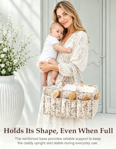 Quilted Diaper Caddy Organizer - Image 7