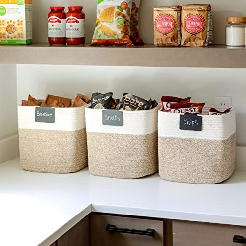 NaturalCozy Storage Cubes 11 Inch Cotton Rope Woven Baskets - Image 5