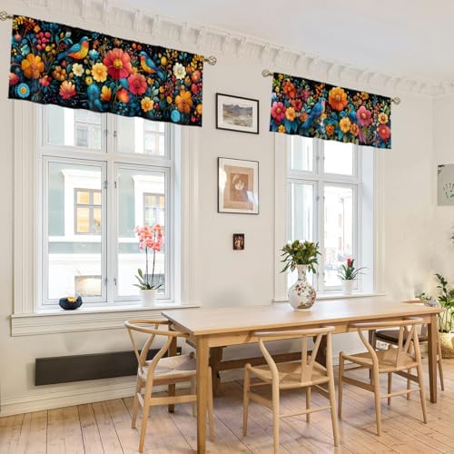 Floral Mexican Bird Curtain Valance - Image 6
