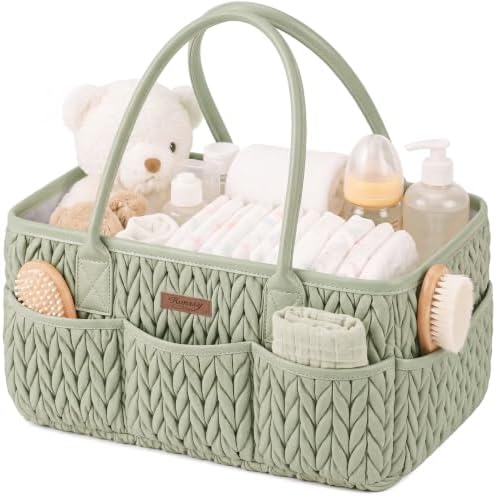 Konssy Baby Diaper Caddy Organizer, Braided Quilted Design by Konssy