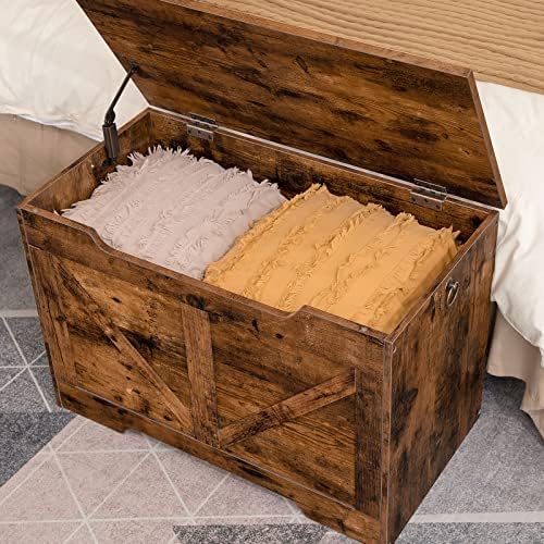 HOOBRO Storage Bench, 29.5” Retro Wooden Storage Chest - Image 5