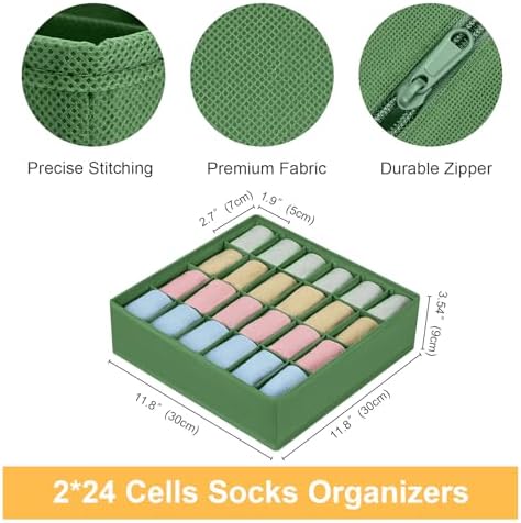 Joyoldelf Sock Drawer Organizer Divider 2 Packs Underwear Organizer, 24 Cell - Image 2