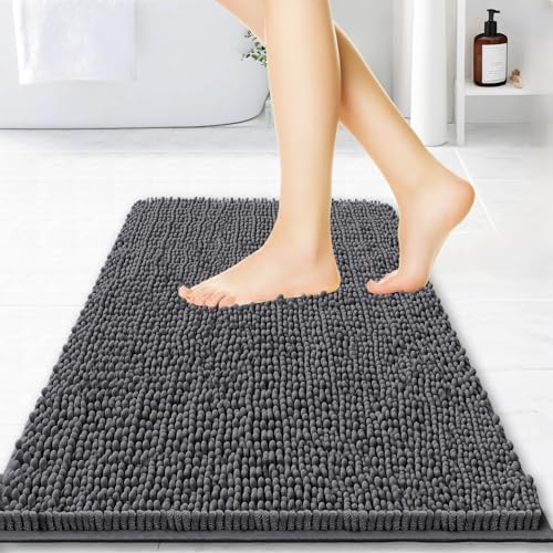 BOANKODU Bathroom Rugs 15x23, Extra Soft Absorbent Chenille Bath Rugs, PVC by BOANKODU