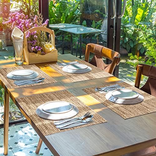 100 Pcs Disposable Burlap Printed Paper Placemats 11.02 x 13.8 Inch Rustic - Image 4