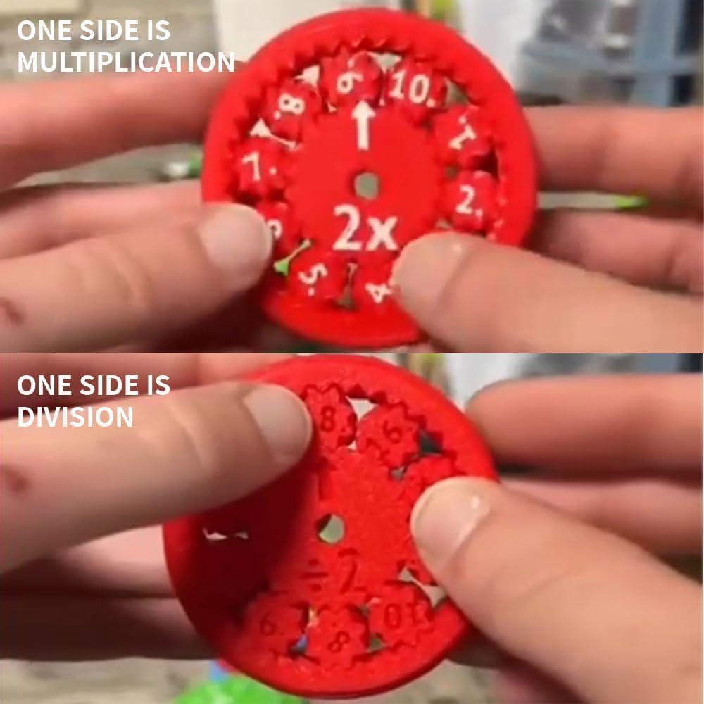 Math Fidget Spinner, Math Fact Fidget Spinners, Math Fidget Toy, Math Learning & Education Toys Game (Multiply Or Divide 9pcs)