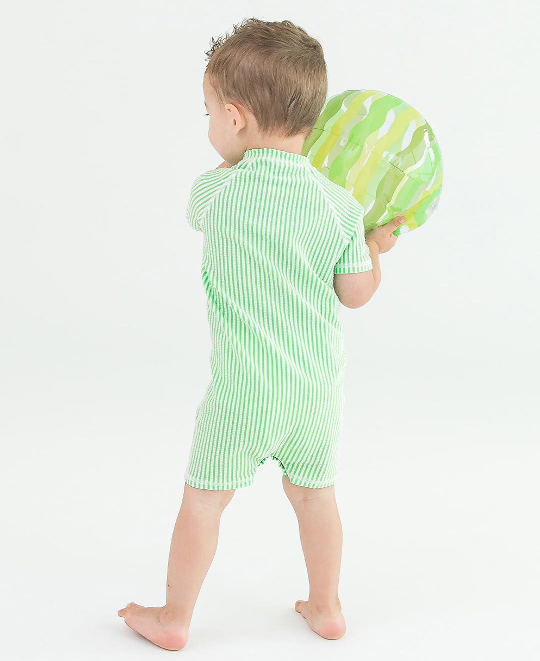 RUGGEDBUTTS Baby/Toddler Boy Swimsuit, One Piece Zipper Rash Guard Sunsuit with UPF 50+ Sun Protection