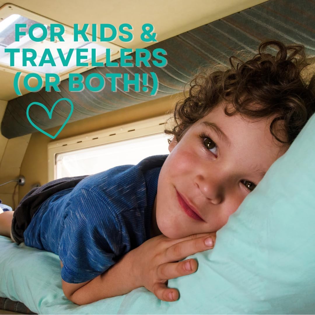 kinder Fluff Toddler Pillows for Bed (2X) - The Only Kids Pillow 300T Cotton Shell & Down Alternative Fill - Travel Pillow for Children Bedding Set Sleeping Pillow Floor Bed Pillows (14x20in - White)