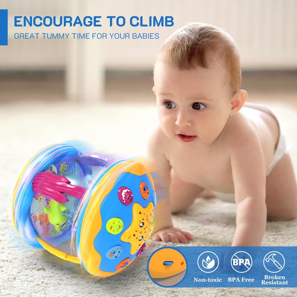 Baby Toys 6 to 12 Months - Musical Projector Rotating Light Up Toys, Tummy Time for Infant 12-18 Months, Learning Toy for Toddler 1 2 3 Years Old, Birthday Gifts for Boys Girls 0-3-6-9-12-18 Month