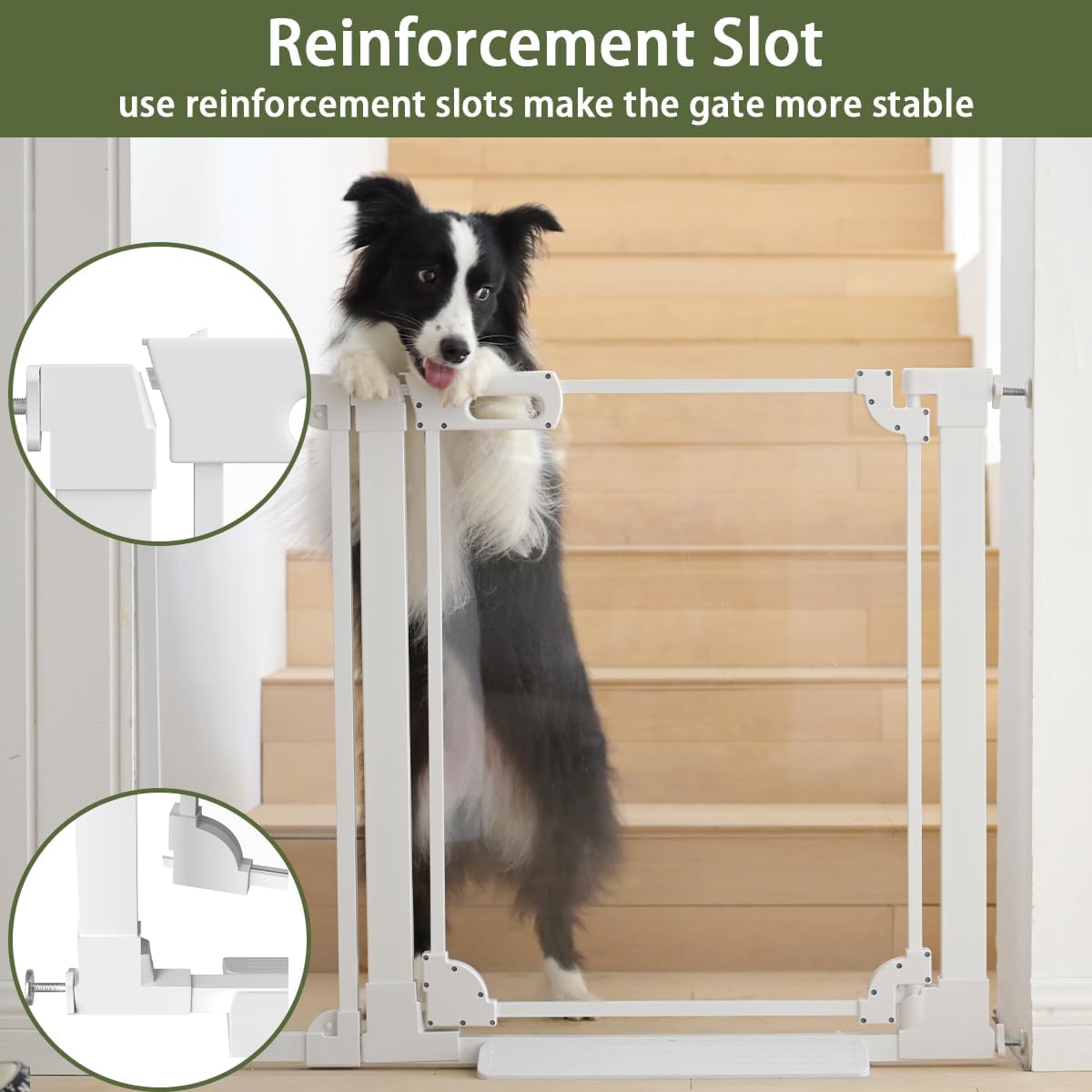 Clear Baby Safety Gate for Stairs,29"-48" Wide, 30" Tall Pressure Mounted Acrylic Pet Gate, Easy Walk Through Auto Close Child Gate for Doorways and House,29.52-37.79"